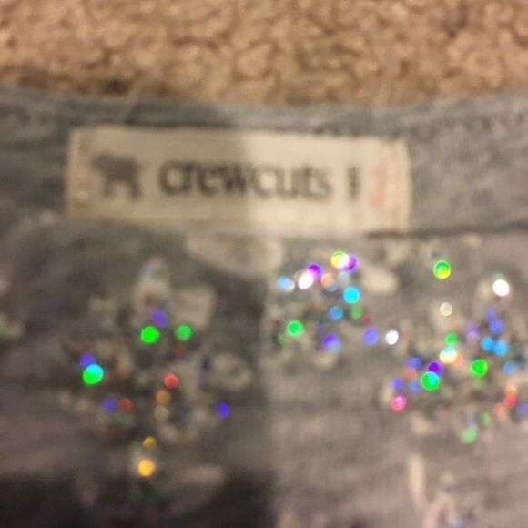 Crewcuts Grey Glitter 3/4 Sleeve T-Shirt - Picture 5 of 6